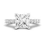 Magnolia Diamond Matching Band Only (does Not Include Engagement Ring) For Ring With Princess Center whitegold
