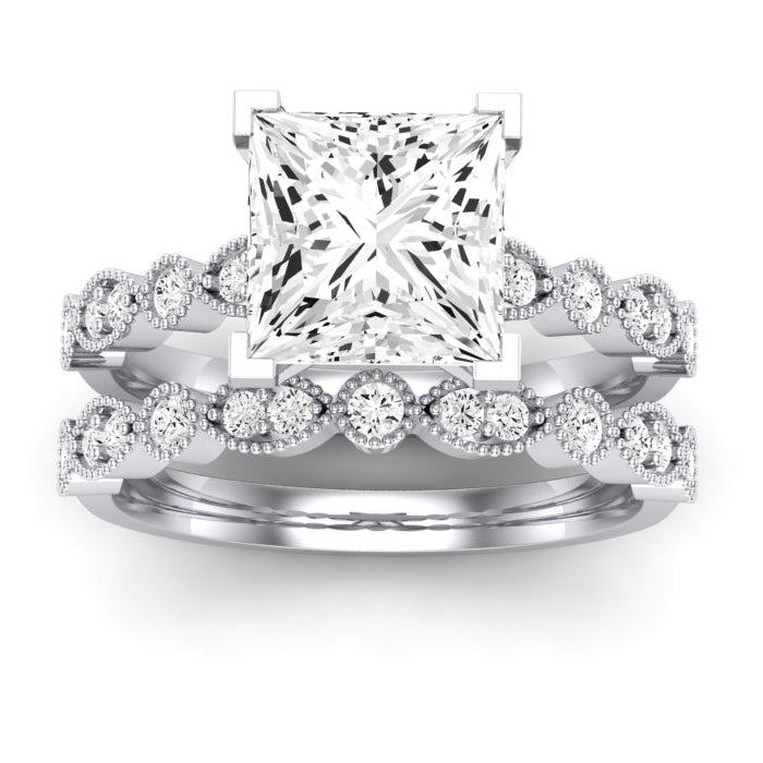 Marigold Diamond Matching Band Only (does Not Include Engagement Ring) For Ring With Princess Center whitegold