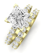 Magnolia Diamond Matching Band Only (does Not Include Engagement Ring) For Ring With Princess Center yellowgold
