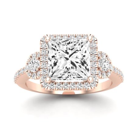 Lunaria Diamond Matching Band Only (does Not Include Engagement Ring) For Ring With Princess Center rosegold