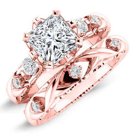 Oleana Diamond Matching Band Only (engagement Ring Not Included) For Ring With Princess Center rosegold