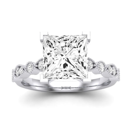 Marigold Diamond Matching Band Only (does Not Include Engagement Ring) For Ring With Princess Center whitegold