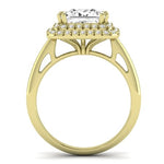 Tulip Diamond Matching Band Only (does Not Include Engagement Ring) For Ring With Princess Center yellowgold