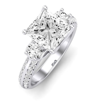 Thistle Diamond Matching Band Only (does Not Include Engagement Ring) For Ring With Princess Center whitegold