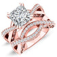 Tansy Diamond Matching Band Only (engagement Ring Not Included) For Ring With Princess Center rosegold