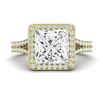 Tea Rose Diamond Matching Band Only (does Not Include Engagement Ring) For Ring With Princess Center yellowgold