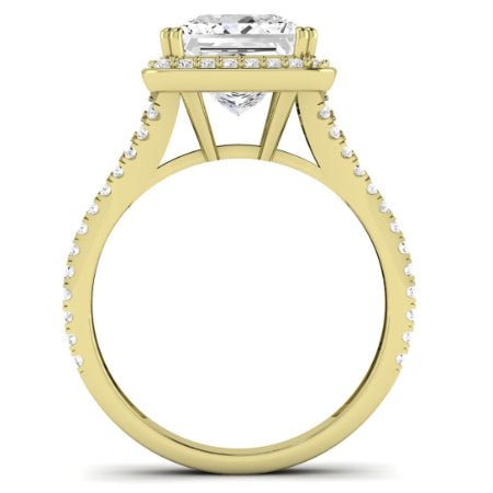 Tea Rose Diamond Matching Band Only (does Not Include Engagement Ring) For Ring With Princess Center yellowgold