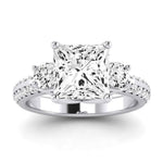 Thistle Diamond Matching Band Only (does Not Include Engagement Ring) For Ring With Princess Center whitegold