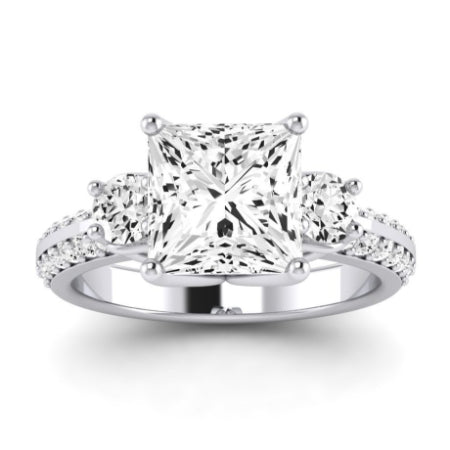 Thistle Diamond Matching Band Only (does Not Include Engagement Ring) For Ring With Princess Center whitegold