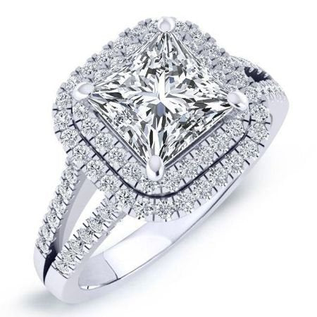 Viola Diamond Matching Band Only (engagement Ring Not Included) For Ring With Princess Center whitegold