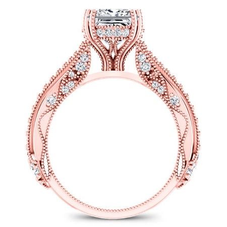 Tansy Diamond Matching Band Only (engagement Ring Not Included) For Ring With Princess Center rosegold