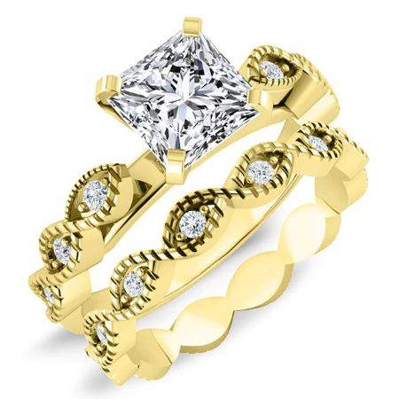 Sophora Diamond Matching Band Only (engagement Ring Not Included) For Ring With Princess Center yellowgold
