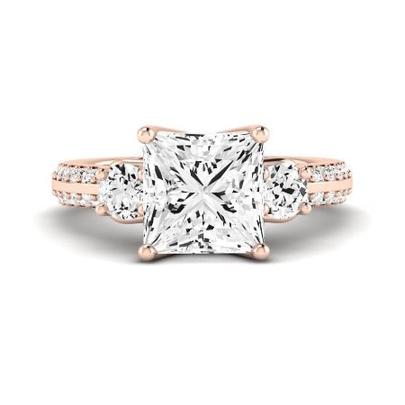 Thistle Diamond Matching Band Only (does Not Include Engagement Ring) For Ring With Princess Center rosegold