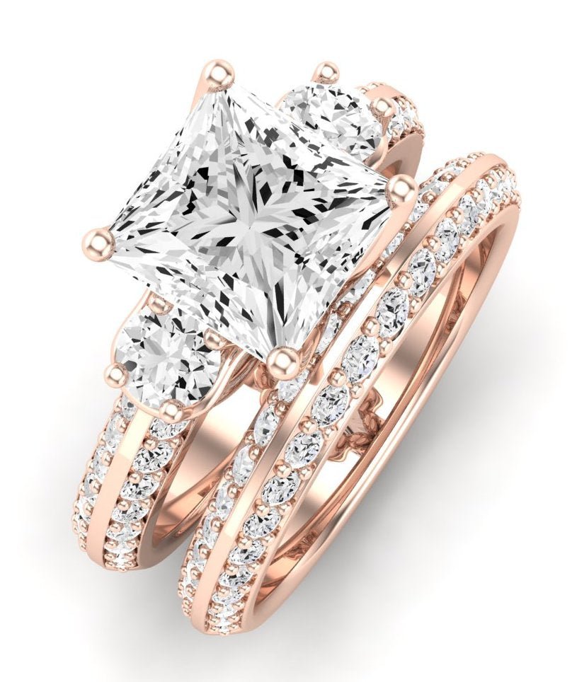 Thistle Diamond Matching Band Only (does Not Include Engagement Ring) For Ring With Princess Center rosegold