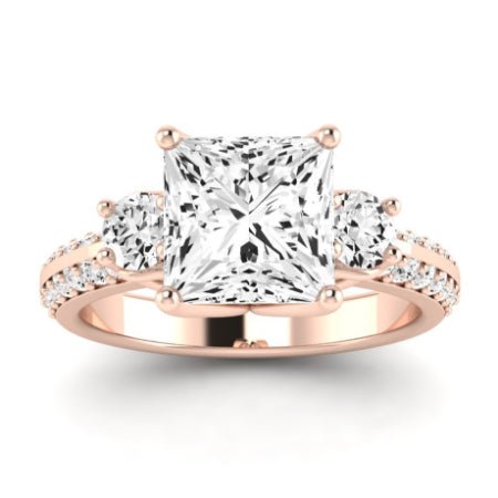 Thistle Diamond Matching Band Only (does Not Include Engagement Ring) For Ring With Princess Center rosegold