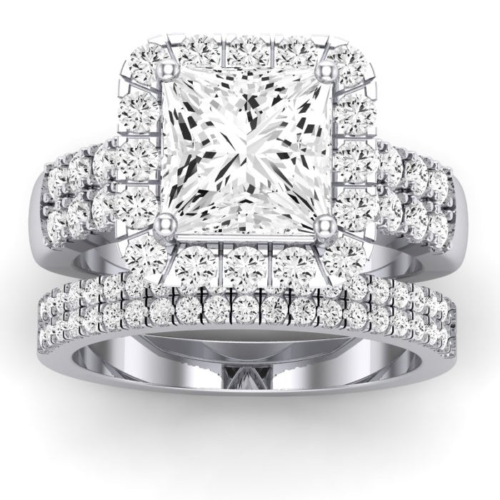 Velvet Diamond Matching Band Only (does Not Include Engagement Ring)  For Ring With Princess Center whitegold