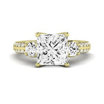 Thistle Diamond Matching Band Only (does Not Include Engagement Ring) For Ring With Princess Center yellowgold