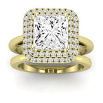 Tulip Diamond Matching Band Only (does Not Include Engagement Ring) For Ring With Princess Center yellowgold