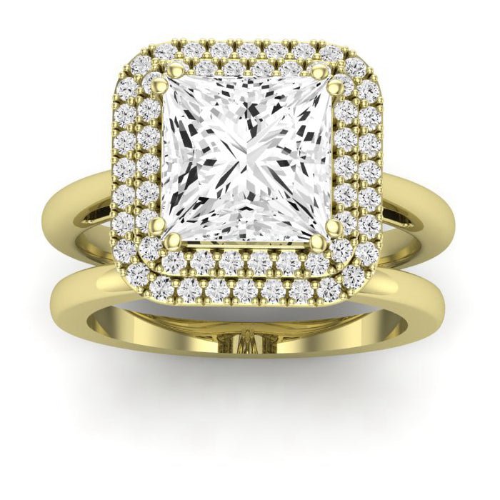 Tulip Diamond Matching Band Only (does Not Include Engagement Ring) For Ring With Princess Center yellowgold