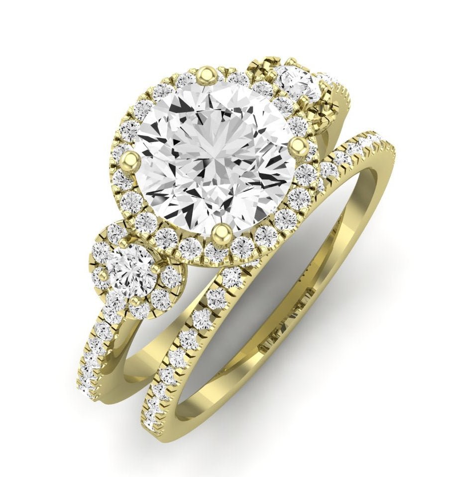 Lunaria Diamond Matching Band Only (does Not Include Engagement Ring) For Ring With Round Center yellowgold