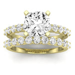 Magnolia Diamond Matching Band Only (does Not Include Engagement Ring) For Ring With Cushion Center yellowgold