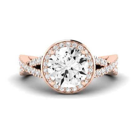 Moonflower Diamond Matching Band Only (does Not Include Engagement Ring) For Ring With Round Center rosegold