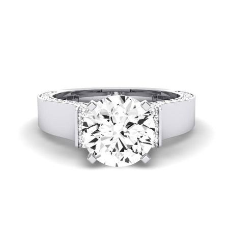 Lavender Diamond Matching Band Only (engagement Ring Not Included) For Ring With Round Center whitegold