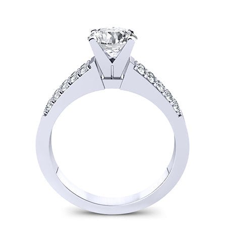 Malva Diamond Matching Band Only (engagement Ring Not Included) For Ring With Round Center whitegold