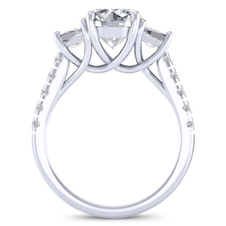 Marjoram Diamond Matching Band Only (engagement Ring Not Included) For Ring With Round Center whitegold