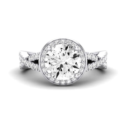 Moonflower Diamond Matching Band Only (does Not Include Engagement Ring) For Ring With Round Center whitegold