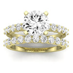 Magnolia Diamond Matching Band Only (does Not Include Engagement Ring) For Ring With Round Center yellowgold