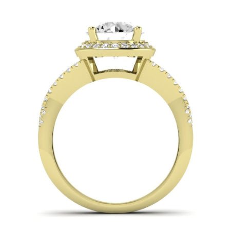 Moonflower Diamond Matching Band Only (does Not Include Engagement Ring) For Ring With Round Center yellowgold