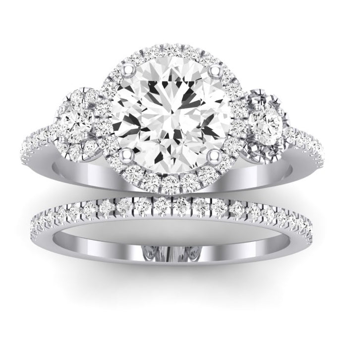 Lunaria Diamond Matching Band Only (does Not Include Engagement Ring) For Ring With Round Center whitegold