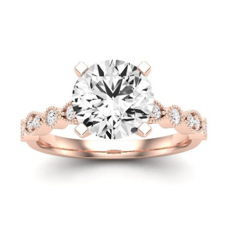 Marigold Diamond Matching Band Only (does Not Include Engagement Ring) For Ring With Round Center rosegold