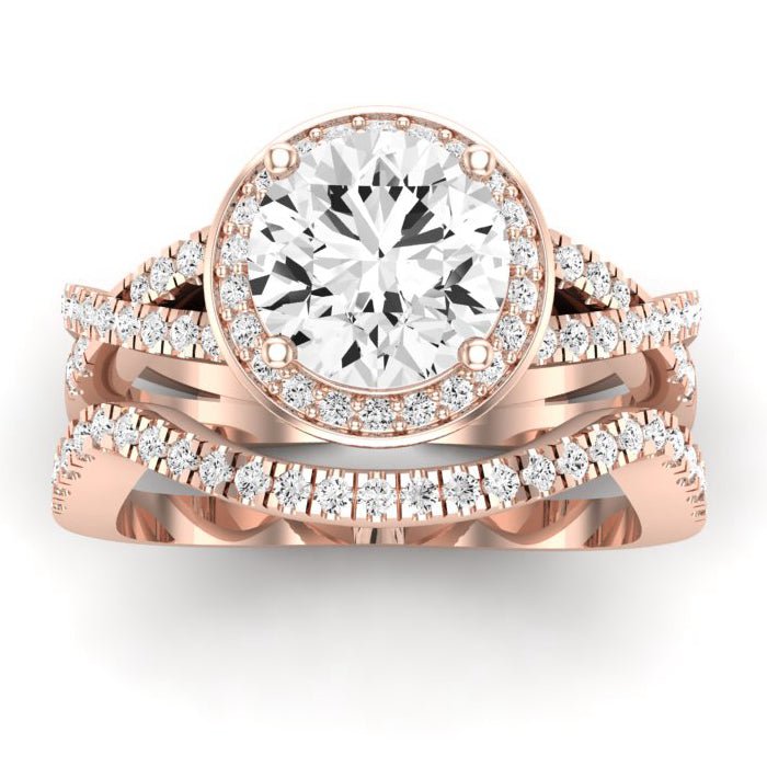 Moonflower Diamond Matching Band Only (does Not Include Engagement Ring) For Ring With Round Center rosegold