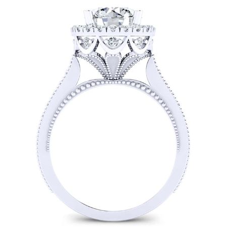 Mawar Diamond Matching Band Only (engagement Ring Not Included) For Ring With Round Center whitegold