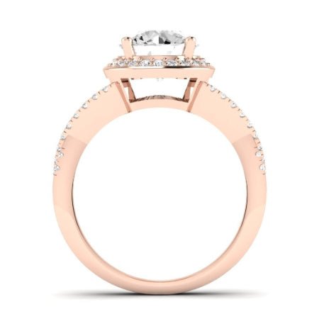 Moonflower Diamond Matching Band Only (does Not Include Engagement Ring) For Ring With Round Center rosegold