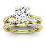 Iris Diamond Matching Band Only (does Not Include Engagement Ring) For Ring With Round Center yellowgold