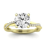 Iris Diamond Matching Band Only (does Not Include Engagement Ring) For Ring With Round Center yellowgold