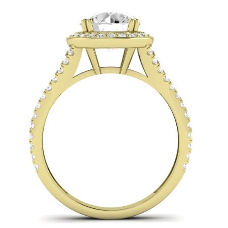 Tea Rose Diamond Matching Band Only (does Not Include Engagement Ring) For Ring With Round Center yellowgold