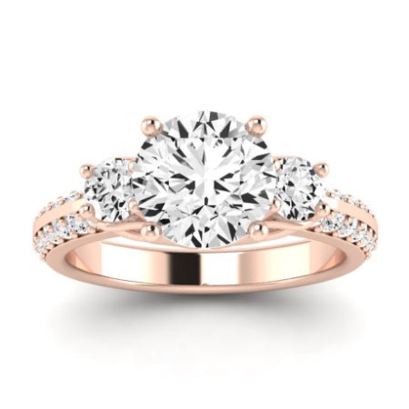Thistle Diamond Matching Band Only (does Not Include Engagement Ring) For Ring With Round Center rosegold