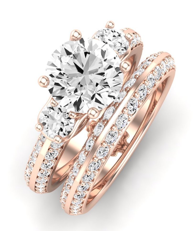Thistle Diamond Matching Band Only (does Not Include Engagement Ring) For Ring With Round Center rosegold