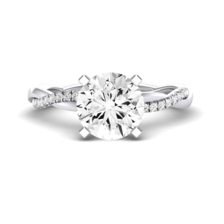 Iris Diamond Matching Band Only (does Not Include Engagement Ring) For Ring With Round Center whitegold