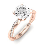 Iris Diamond Matching Band Only (does Not Include Engagement Ring) For Ring With Round Center rosegold