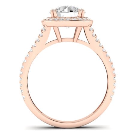 Tea Rose Diamond Matching Band Only (does Not Include Engagement Ring) For Ring With Round Center rosegold