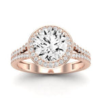 Tea Rose Diamond Matching Band Only (does Not Include Engagement Ring) For Ring With Round Center rosegold