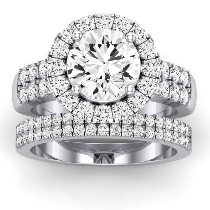 Velvet Diamond Matching Band Only (does Not Include Engagement Ring)  For Ring With Round Center whitegold