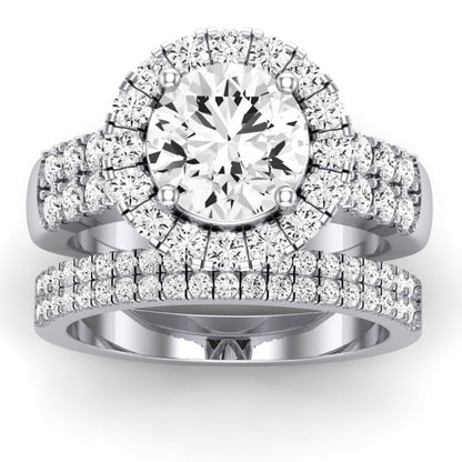 Velvet Diamond Matching Band Only (does Not Include Engagement Ring)  For Ring With Round Center whitegold