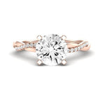 Iris Diamond Matching Band Only (does Not Include Engagement Ring) For Ring With Round Center rosegold