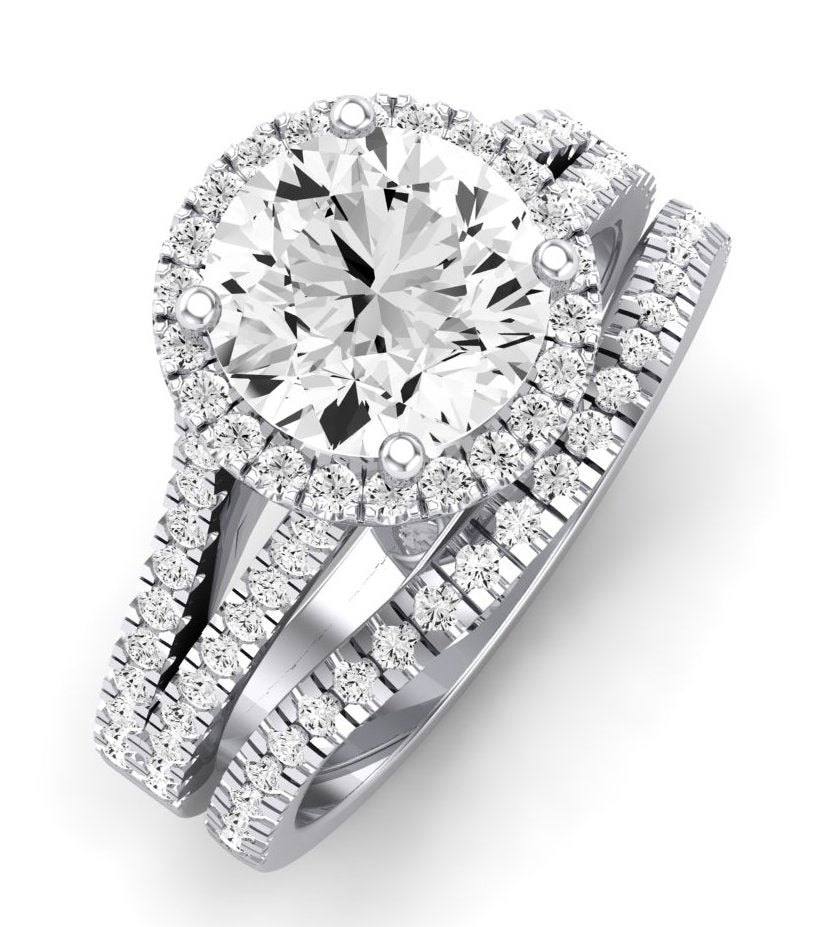 Silene Diamond Matching Band Only ( Engagement Ring Not Included) For Ring With Round Center whitegold